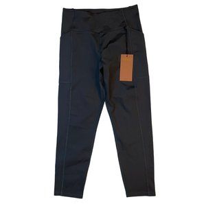 Girlfriend Collective Womens Smoke Gray Compression Crop Leggings, Size Large